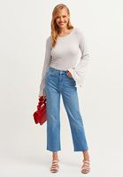 Bayan Gri Flare Kollu Tişört