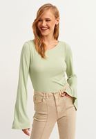 Bayan Yeşil Flare Kollu Tişört