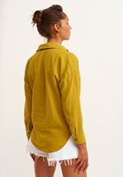 Bayan Yeşil Pamuklu Oversize Gömlek