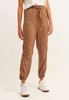 Bayan Kahverengi Bağcık Detaylı Jogger Pantolon ( TENCEL™ )