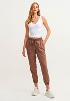 Bayan Kahverengi Beli Lastik Detaylı Jogger Pantolon ( TENCEL™ )