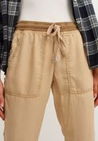 Bayan Bej Yumuşak Dokulu Jogger Pantolon ( TENCEL™ )