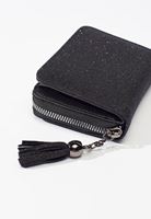 Bayan Siyah Metalik Detaylı Cüzdan