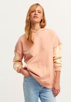 Bayan Pembe Pamuklu Oversize Sweatshirt