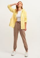 Bayan Kahverengi Pamuklu High-Rise Jogger Pantolon
