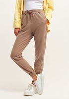 Bayan Kahverengi Pamuklu High-Rise Jogger Pantolon