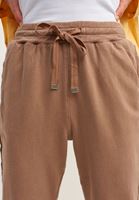 Bayan Kahverengi Pamuklu High-Rise Jogger Pantolon