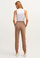 Bayan Kahverengi Pamuklu High-Rise Jogger Pantolon