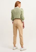 Bayan Bej Pamuklu High-Rise Jogger Pantolon