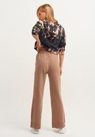 Women Brown High-rise Wide-leg Pants