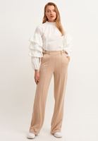 Women Cream Ruffled Romantic Blouse