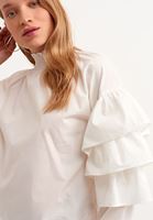 Women Cream Ruffled Romantic Blouse