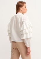 Women Cream Ruffled Romantic Blouse