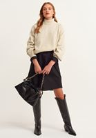 Bayan Siyah Casual Poplin Gömlek Elbise