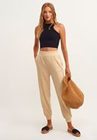 Bayan Kum Beji Yumuşak Dokulu Jogger Pantolon