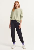 Bayan Yeşil Zero-Neck Uzun Kollu Tişört