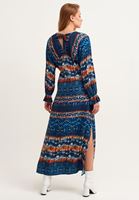 Bayan Çok Renkli Sırtı Bağlamalı Bohem Maxi Elbise