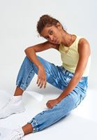 Bayan Mavi Pamuklu Denim Jogger Pantolon
