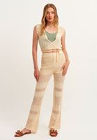 Bayan Kum Beji Ajurlu Triko Pantolon