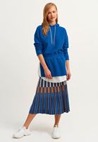 Bayan Mavi Gömlek Detaylı Kapüşonlu Sweatshirt