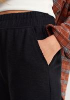 Bayan Siyah Beli Lastikli ve Cepli Sweat Pantolon