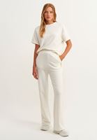 Bayan Krem Bol Paça Sweat Pantolon