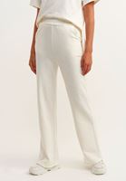 Bayan Krem Bol Paça Sweat Pantolon