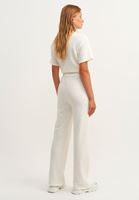 Bayan Krem Bol Paça Sweat Pantolon