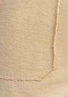 Bayan Açık Krem Pamuklu Bağcıklı Kısa Şort