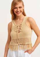 Bayan Bej Ajurlu Triko Atlet