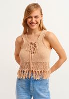 Bayan Turuncu Ajurlu Triko Atlet