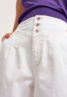 Bayan Beyaz Ultra Yüksek Bel Mom-Fit Pantolon