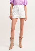 Bayan Beyaz Yüksek Bel Mini Şort