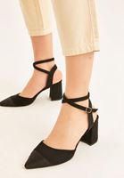 Bayan Siyah Kalın Topuklu Ayakkabı