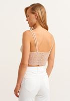 Bayan Bej Romantik Dantelli Bralet