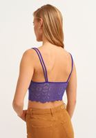 Bayan Lacivert Romantik Dantelli Bralet