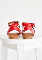 Bayan Kırmızı Etnik Desenli Sandalet