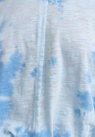 Bayan Mavi Batik Desenli Crop Tişört