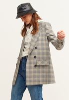 Bayan Çok Renkli Boyfriend Ekose Blazer Ceket