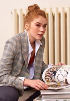 Bayan Çok Renkli Boyfriend Ekose Blazer Ceket