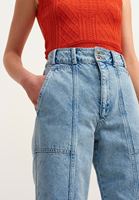 Bayan Mavi Pamuklu Straight-Fit Denim Pantolon