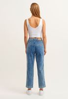 Bayan Mavi Pamuklu Straight-Fit Denim Pantolon