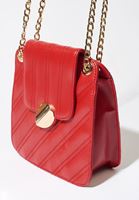 Bayan Bordo Zincirli Vegan Deri Kapitone Çanta