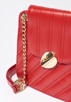 Bayan Bordo Zincirli Vegan Deri Kapitone Çanta