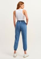 Bayan Mavi Pamuklu Denim Jogger Pantolon