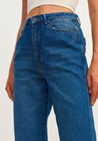 Bayan Mavi High-Rise Pamuklu Denim Pantolon