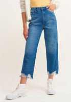 Bayan Mavi High-Rise Pamuklu Denim Pantolon