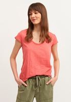 Bayan Pembe Pamuklu U-Neck Tişört