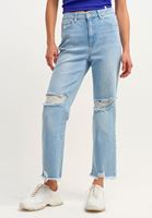 Bayan Mavi Ultra Yüksek Bel Denim Pantolon