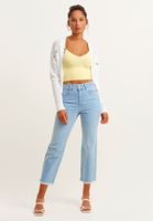 Bayan Mavi Straight-Fit Denim Pantolon